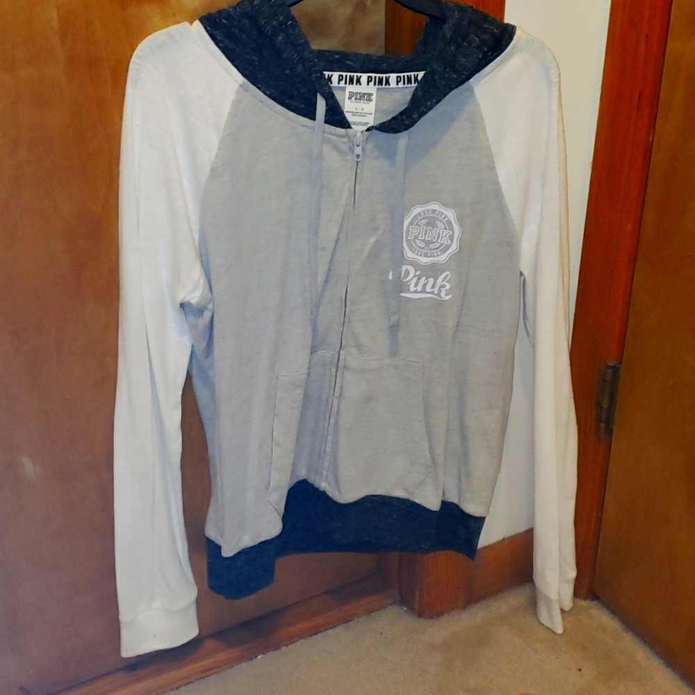 VS Pink Zip Up Hoodie L